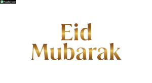 Eid Mubarak golden typography isolated on transparent background (7)