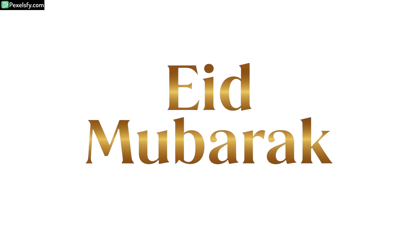 Eid Mubarak golden typography isolated on transparent background (7)