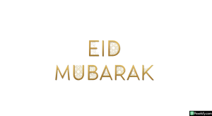 Eid Mubarak golden typography isolated on transparent background (8)