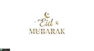 Eid Mubarak greeting calligraphy isolated on transparent background (1)