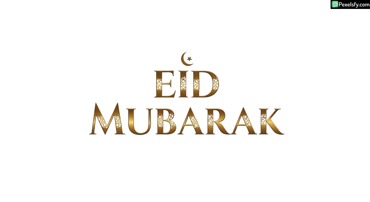 Eid Mubarak greeting calligraphy isolated on transparent background (3)