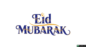 Eid Mubarak greeting calligraphy isolated on transparent background (4)