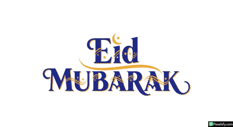 Eid Mubarak greeting calligraphy isolated on transparent background (4)