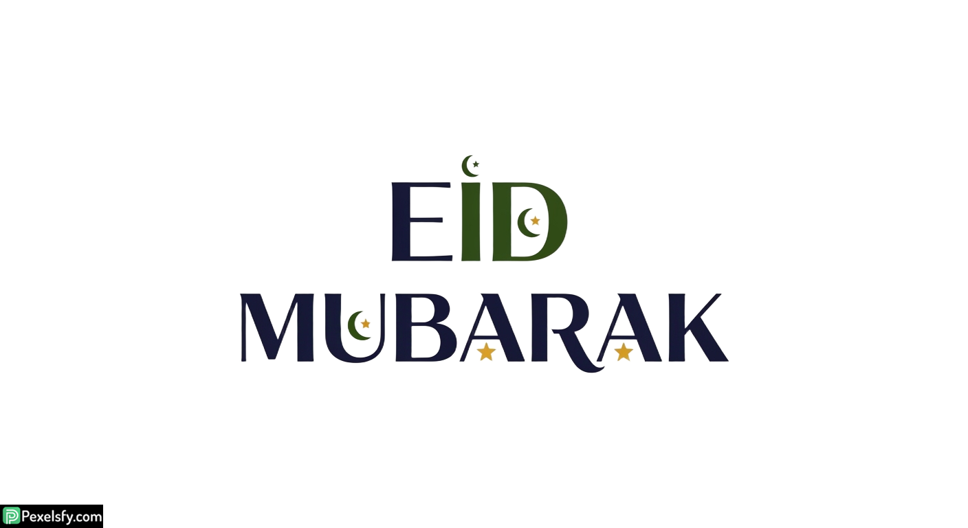 Eid Mubarak greeting calligraphy isolated on transparent background (6)