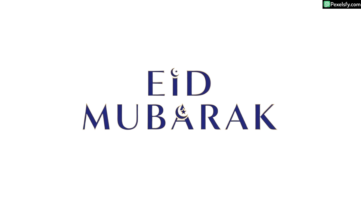 Eid Mubarak greeting calligraphy isolated on transparent background (7)
