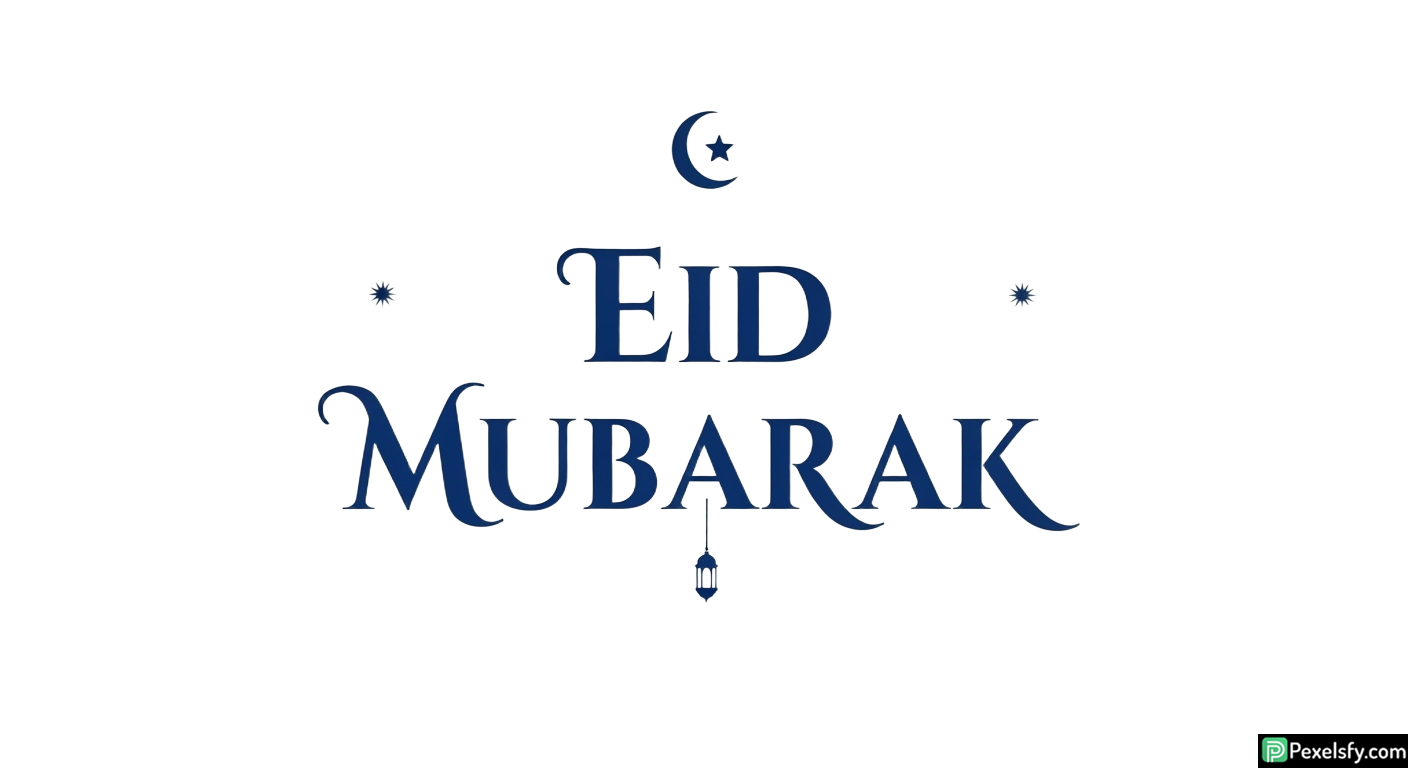 Eid Mubarak greeting card design isolated on transparent background