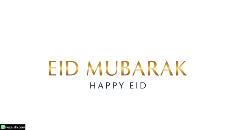 Eid Mubarak greeting card with golden ornaments isolated on transparent background