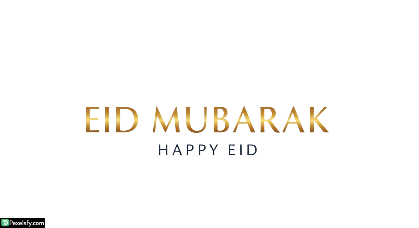Eid Mubarak greeting card with golden ornaments isolated on transparent background