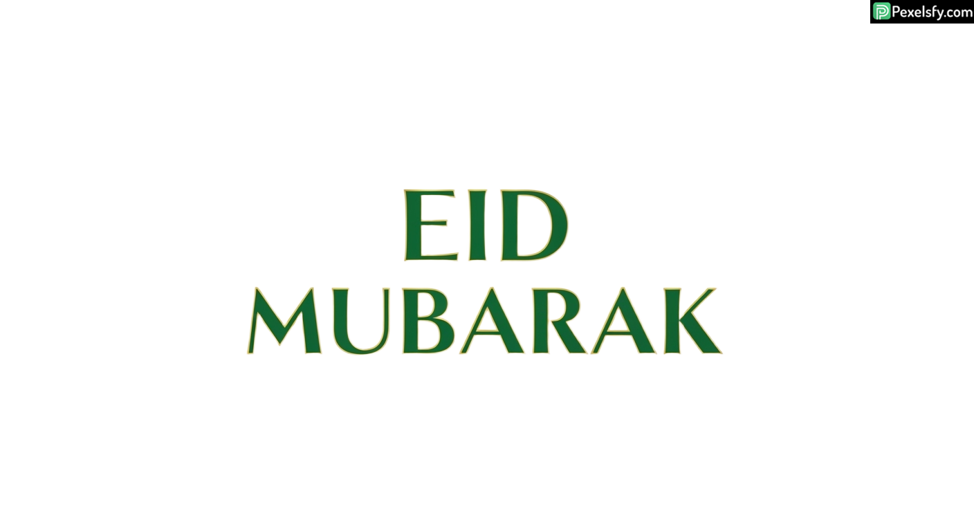 Eid Mubarak greeting isolated on transparent background (2)