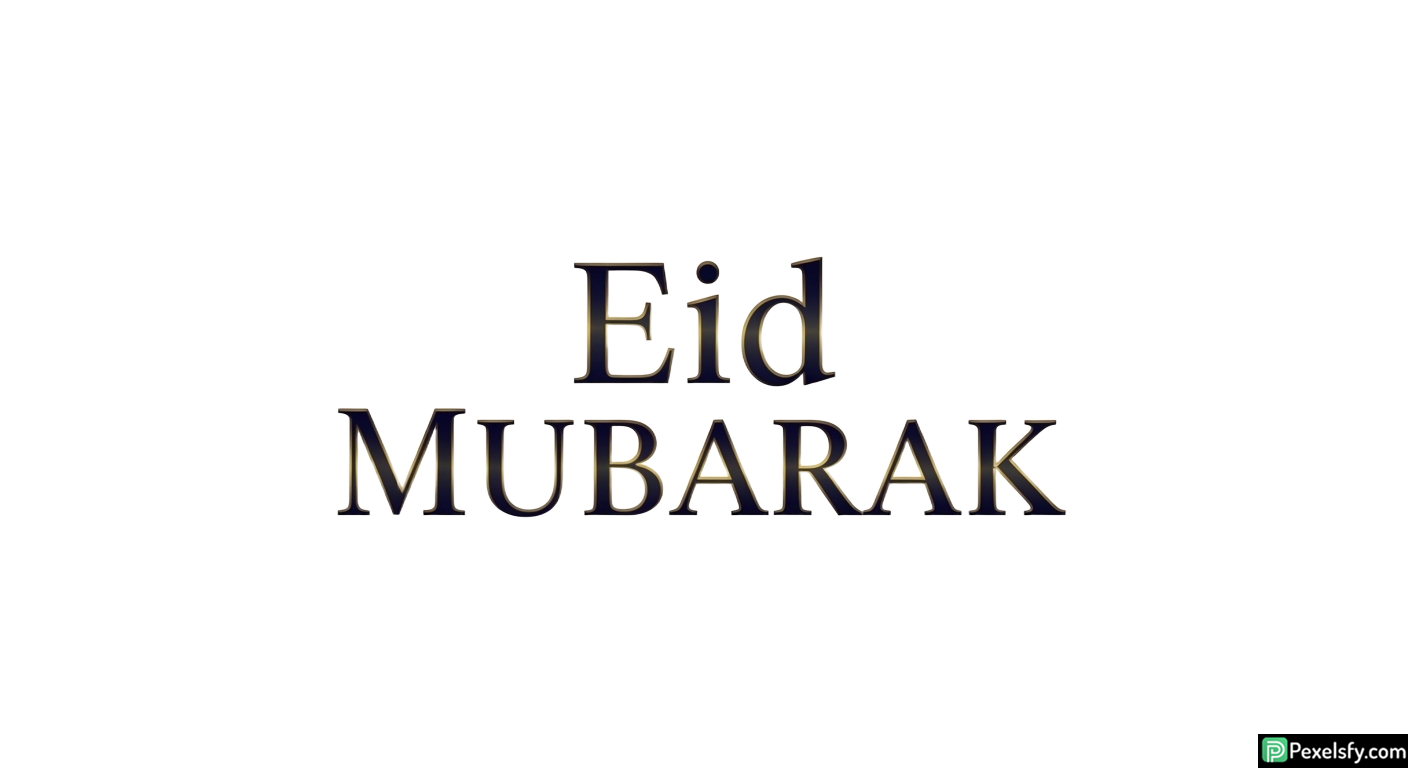 Eid Mubarak greeting text isolated on transparent background (2)