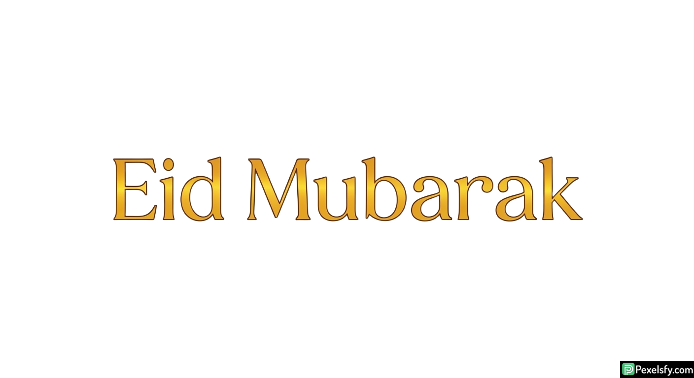 Eid Mubarak greeting text isolated on transparent background (20)