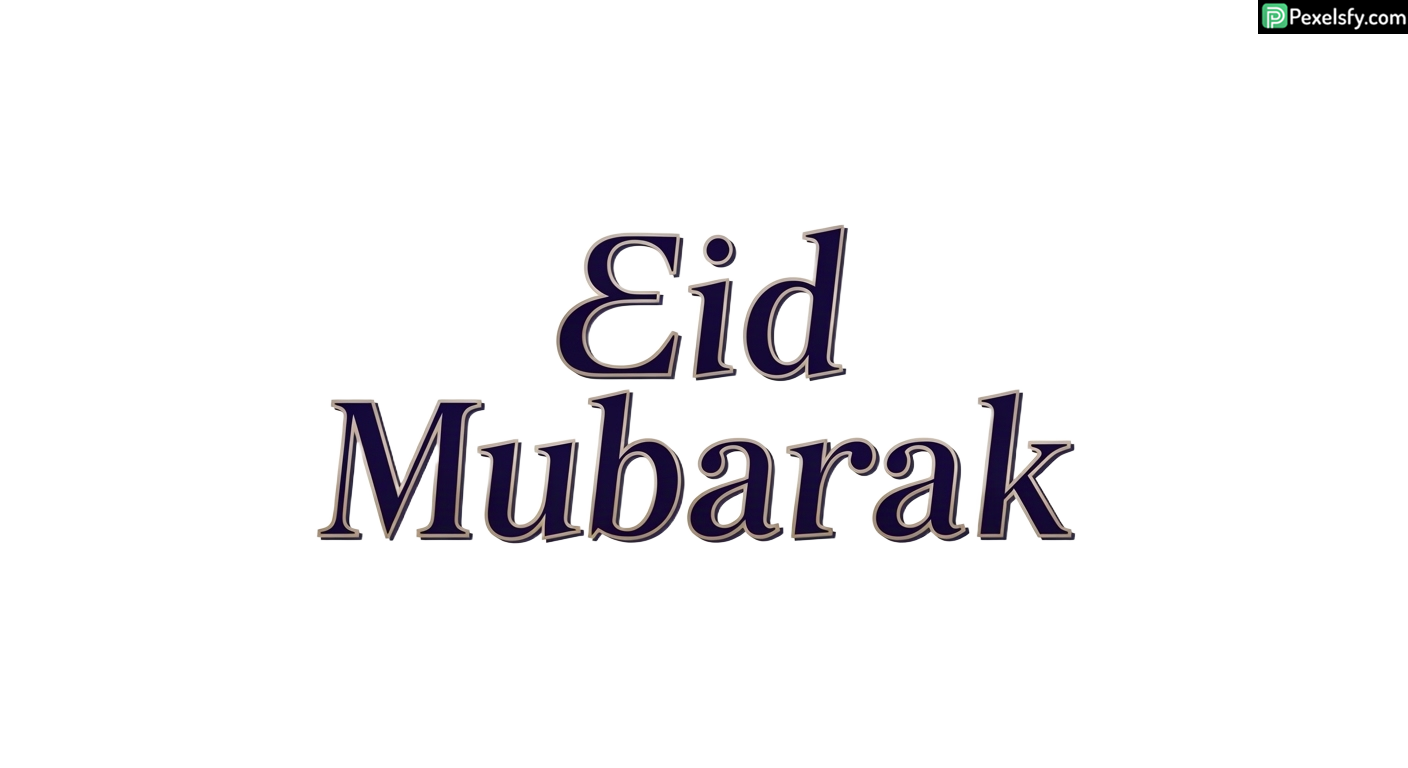 Eid Mubarak greeting text isolated on transparent background (24)