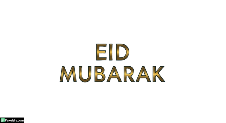 Eid Mubarak greeting text isolated on transparent background (3)