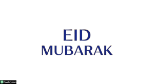 Eid Mubarak greeting text isolated on transparent background