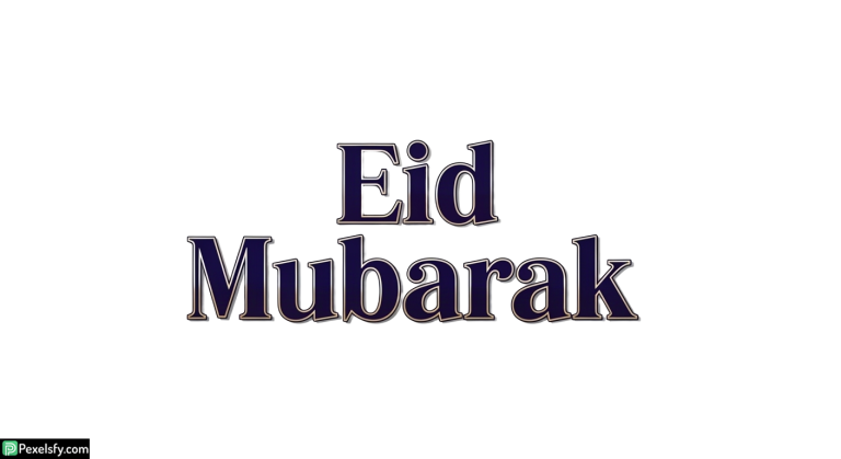 Eid Mubarak greeting text isolated on transparent background (5)