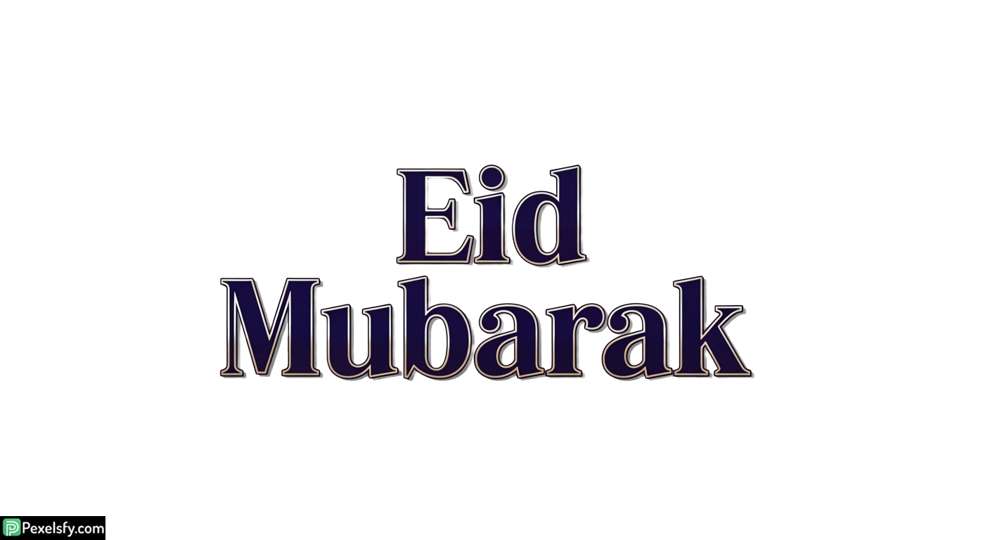 Eid Mubarak greeting text isolated on transparent background (5)