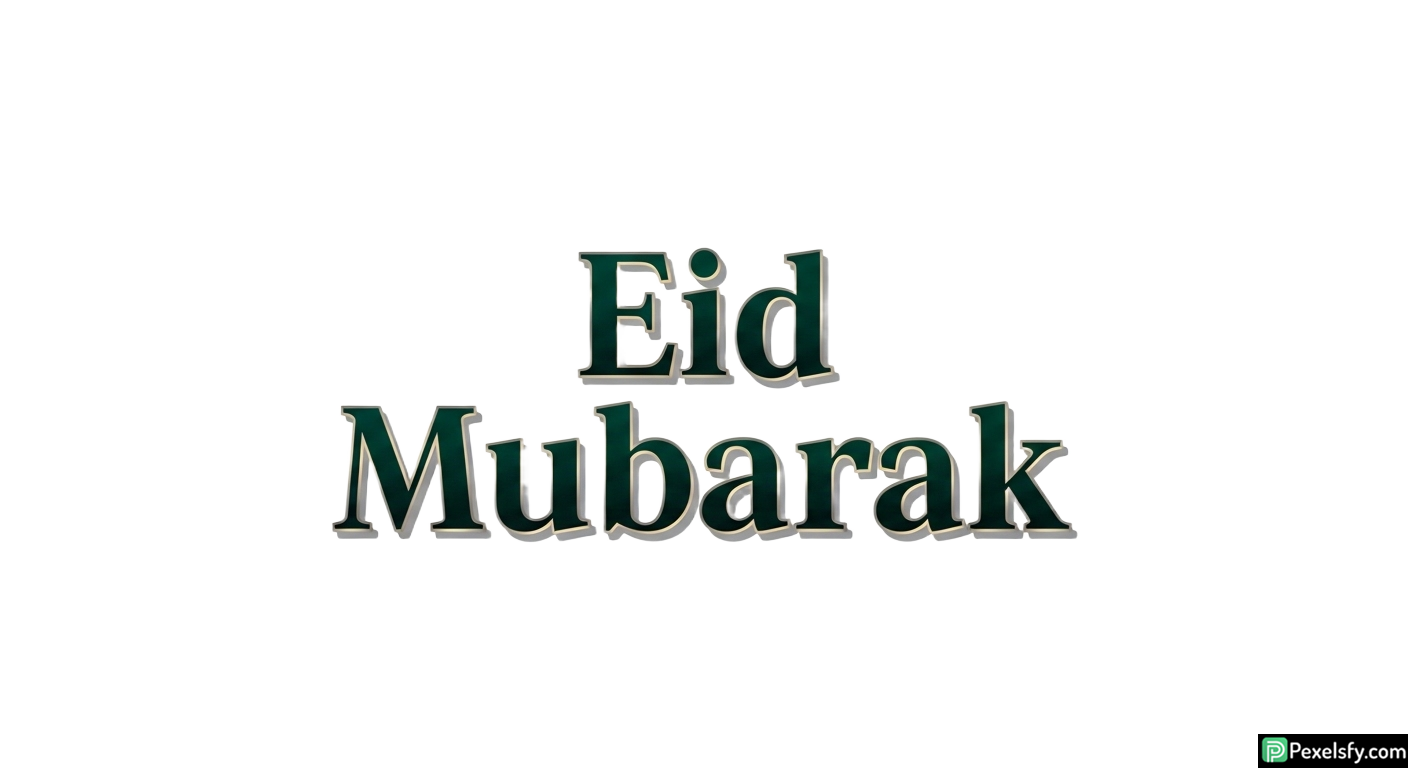 Eid Mubarak greeting text isolated on transparent background (7)