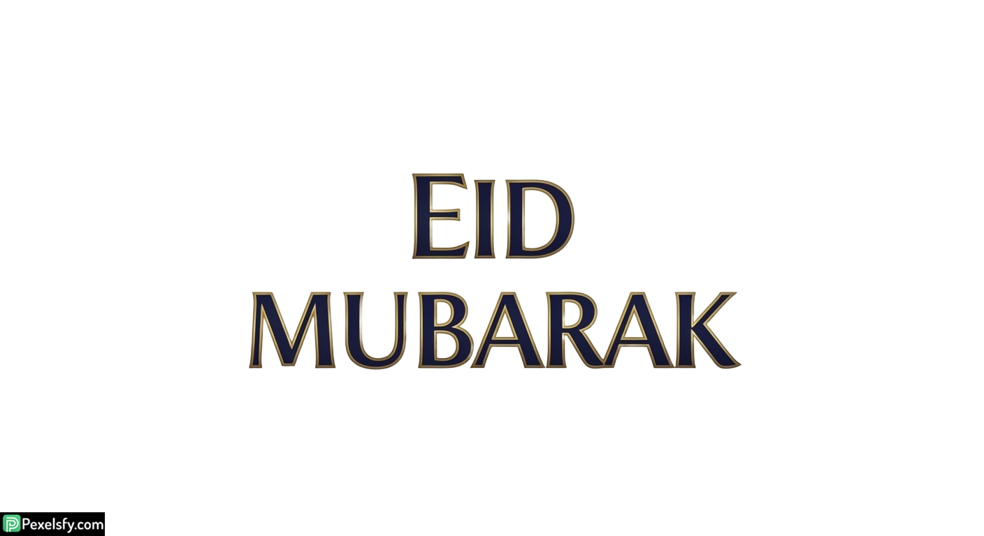 Eid Mubarak greeting text isolated on transparent background (9)