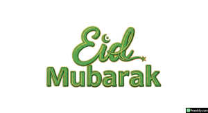 Eid Mubarak greeting typography isolated on transparent background (1)