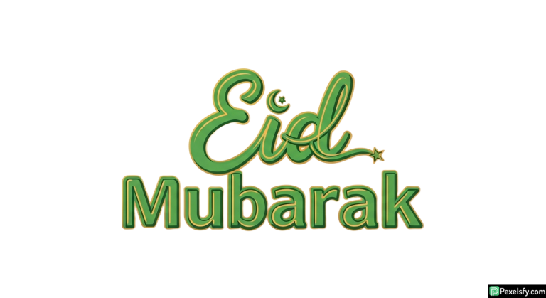 Eid Mubarak greeting typography isolated on transparent background (1)
