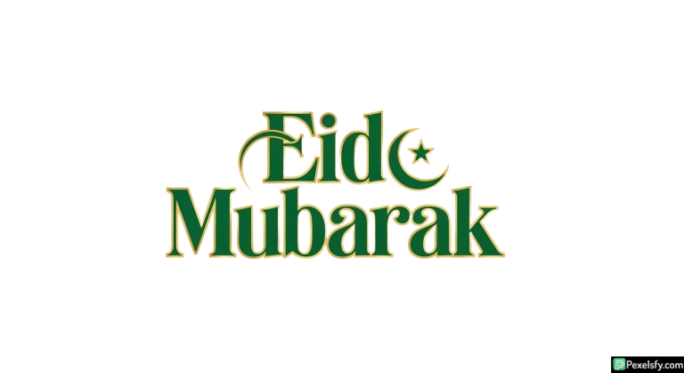 Eid Mubarak greeting typography isolated on transparent background (2)