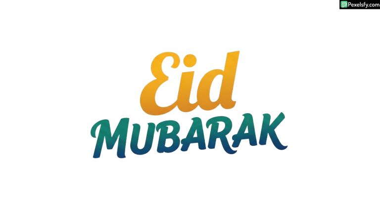 Eid Mubarak greeting typography isolated on transparent background