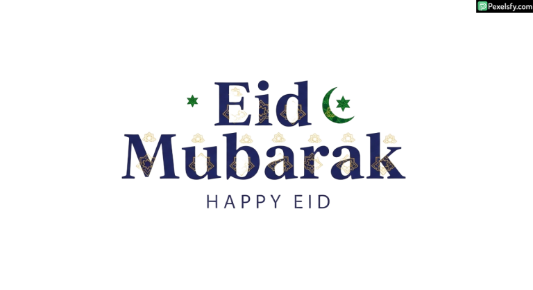 Eid Mubarak greeting with Islamic floral design isolated on transparent background