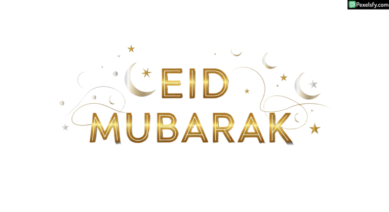 Eid Mubarak greeting with celestial elements isolated on transparent background (2)
