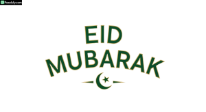 Eid Mubarak greeting with crescent moon isolated on transparent background (10)