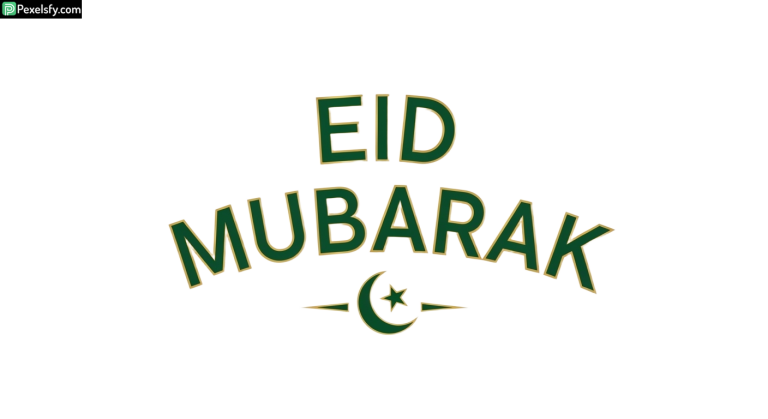 Eid Mubarak greeting with crescent moon isolated on transparent background (10)