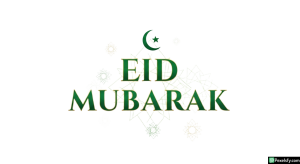 Eid Mubarak greeting with crescent moon isolated on transparent background (11)