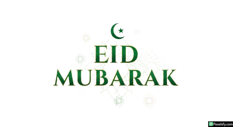 Eid Mubarak greeting with crescent moon isolated on transparent background (11)