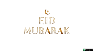 Eid Mubarak greeting with crescent moon isolated on transparent background (12)