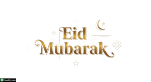 Eid Mubarak greeting with crescent moon isolated on transparent background (13)