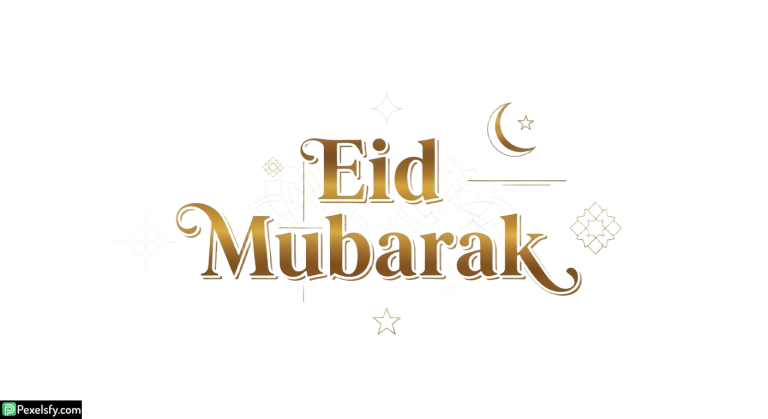 Eid Mubarak greeting with crescent moon isolated on transparent background (13)