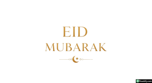 Eid Mubarak greeting with crescent moon isolated on transparent background (4)