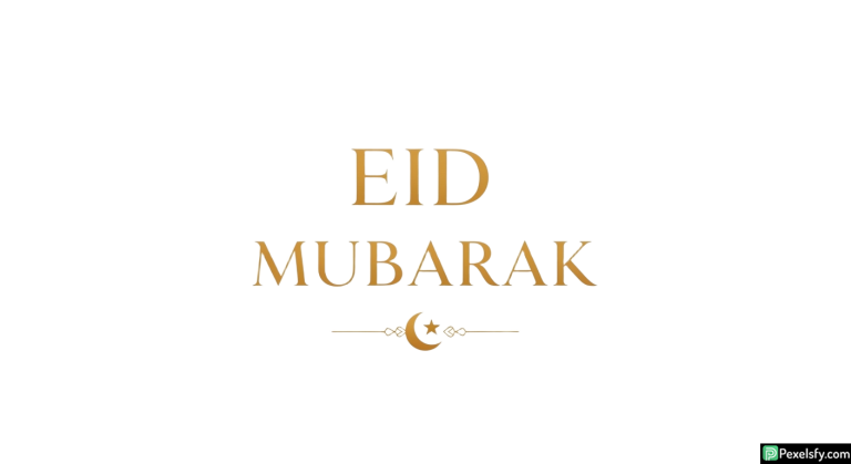 Eid Mubarak greeting with crescent moon isolated on transparent background (4)