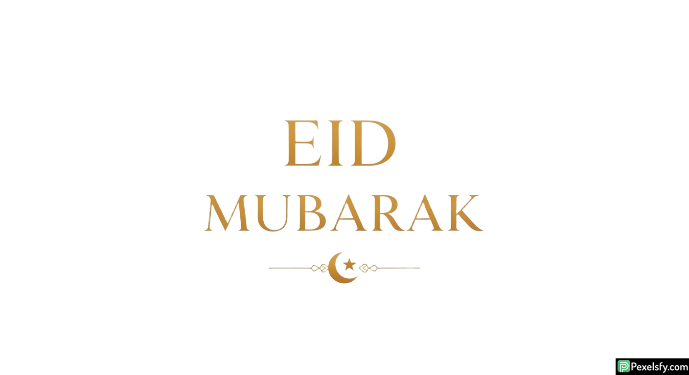Eid Mubarak greeting with crescent moon isolated on transparent background (4)