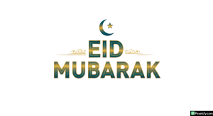 Eid Mubarak greeting with crescent moon isolated on transparent background (5)