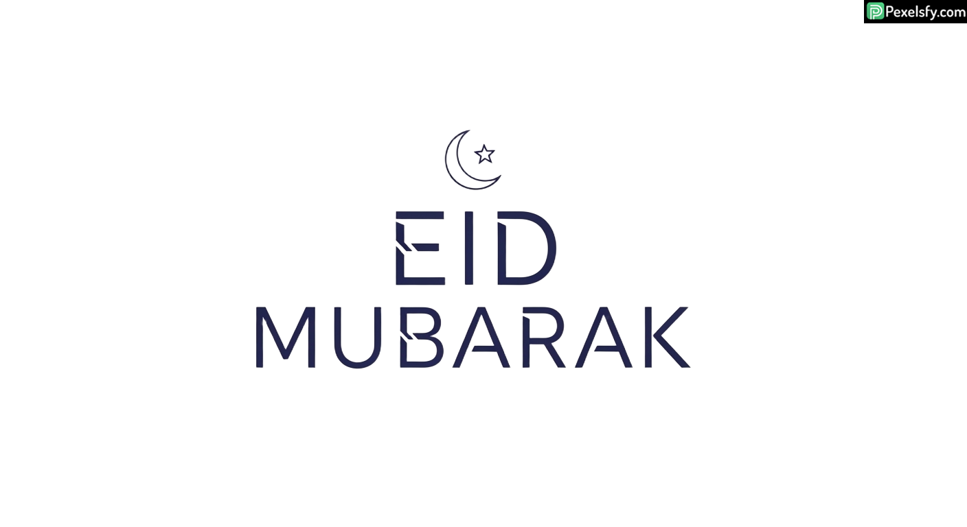 Eid Mubarak greeting with crescent moon isolated on transparent background (6)