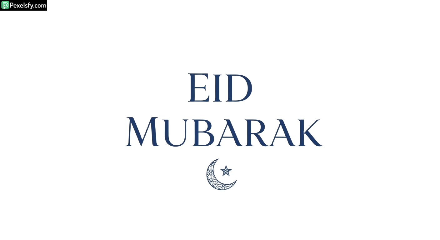 Eid Mubarak greeting with crescent moon isolated on transparent background (7)