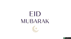 Eid Mubarak greeting with crescent moon isolated on transparent background (8)