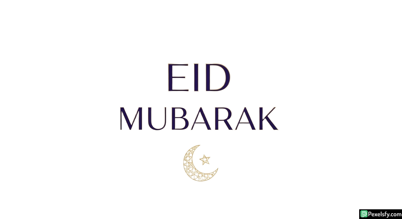 Eid Mubarak greeting with crescent moon isolated on transparent background (8)