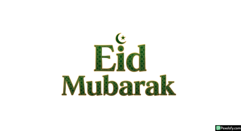 Eid Mubarak greeting with crescent moon isolated on transparent background (9)