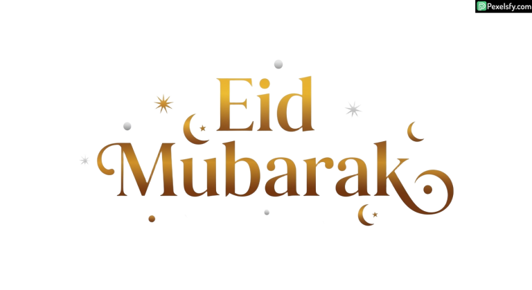 Eid Mubarak greeting with crescent moons isolated on transparent background (1)