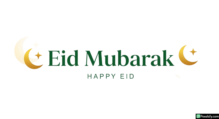 Eid Mubarak greeting with crescent moons isolated on transparent background (2)