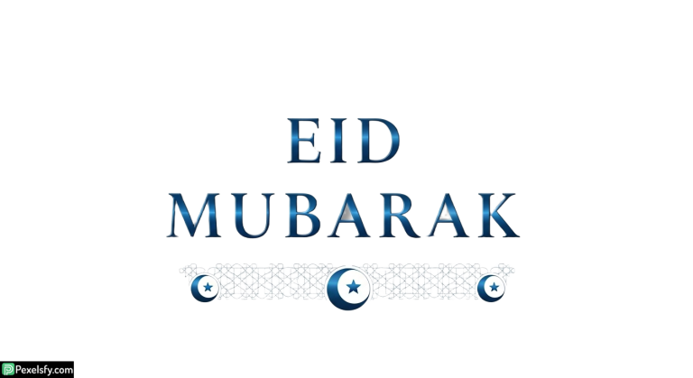 Eid Mubarak greeting with crescent moons isolated on transparent background (3)