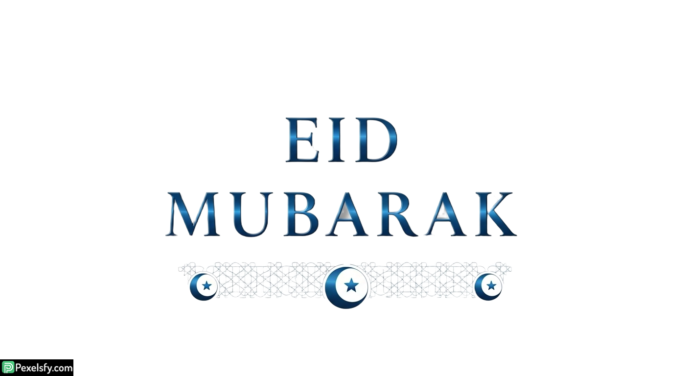 Eid Mubarak greeting with crescent moons isolated on transparent background (3)