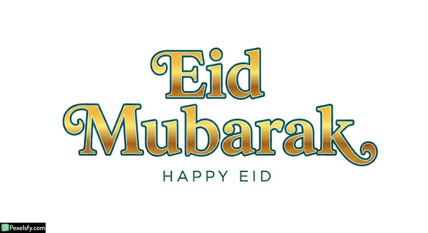 Eid Mubarak greeting with floral design isolated on transparent background