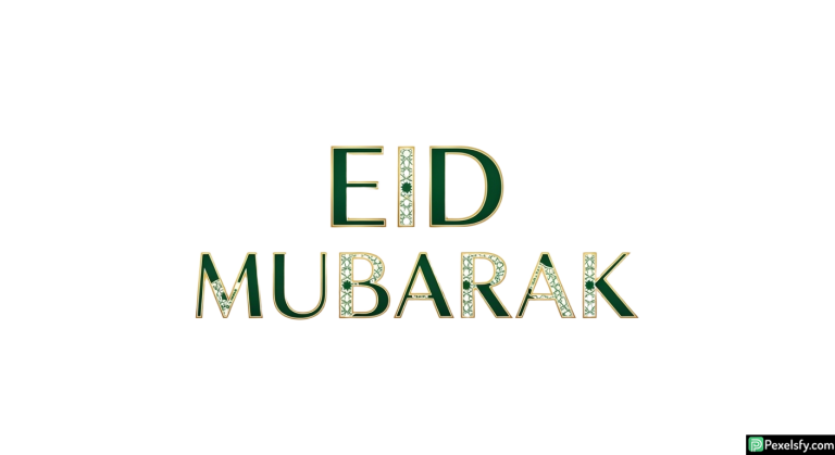 Eid Mubarak greeting with floral details isolated on transparent background